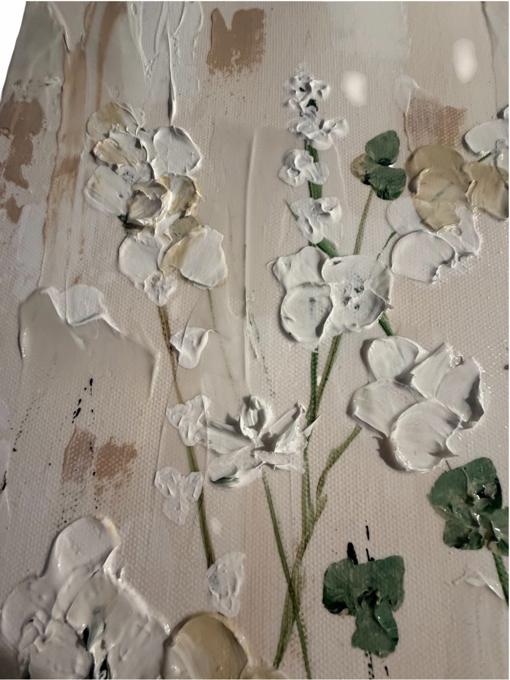 Original Artwork Acrylic on Canvas Wildflowers against Light Textured Background - Picture 11 of 14